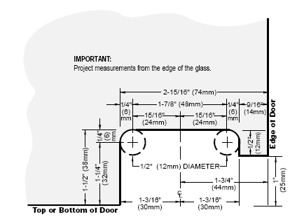 Zapfenband für Glastüren von 8 mm bis 10 mm Glas GLAS LLAGA